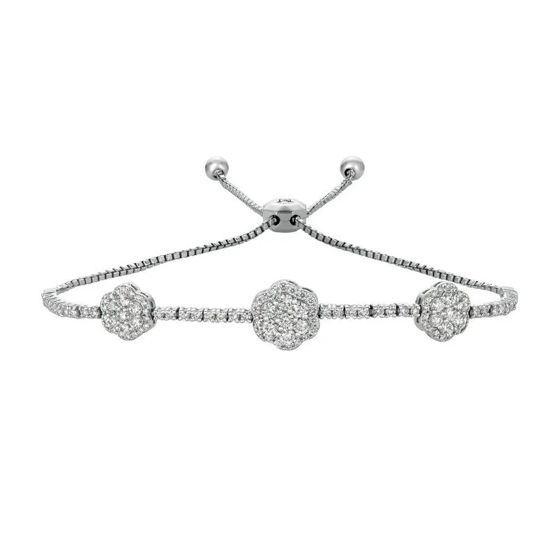 BOLO DIAMOND FLOWER BRACELET 14K GOLD (1.75 CTW)