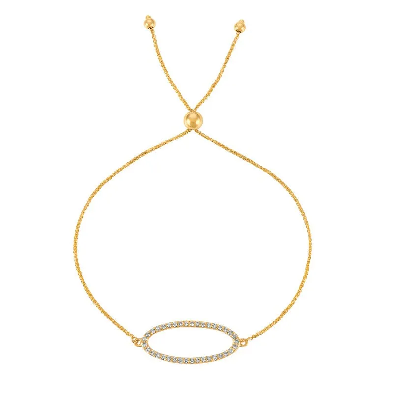 BOLO DIAMOND OVAL BRACELET 14K GOLD (0.33 CTW)