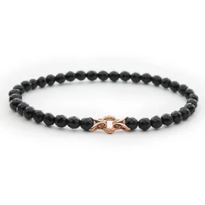 Bond Bracelet - 18K Rose Gold Vermeil   Black Agate