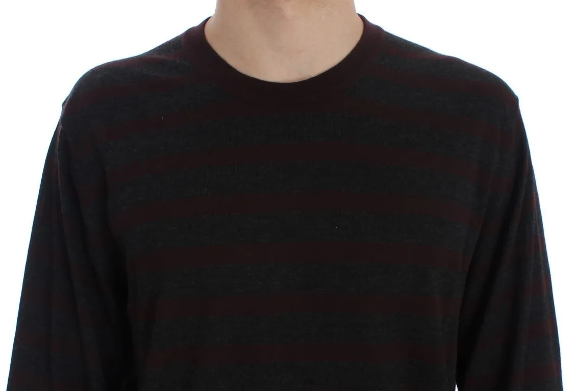 Bordeaux Gray Cashmere Pullover Sweater