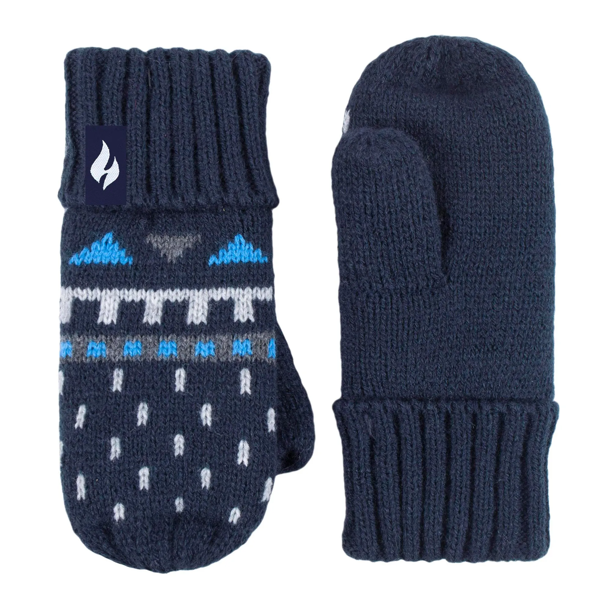 Boys Outdoor Thermal Winter Hat with Ear Flaps & Mittens Gloves Set