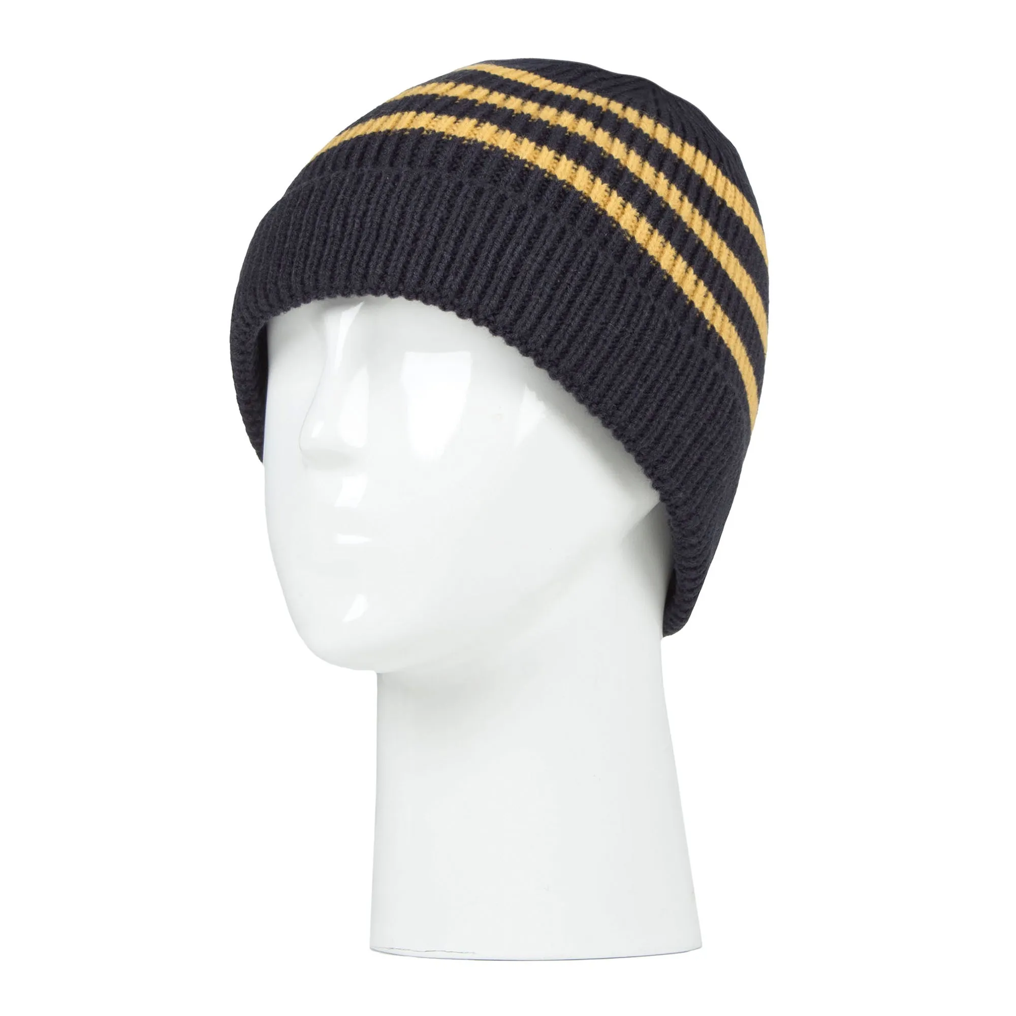 Boys Ribbed Knit Turnover Thermal Winter Hat with Stripes