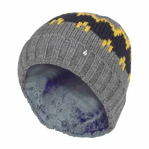 Boys Thick Ribbed Patterned Knitted Soft Beanie Hat