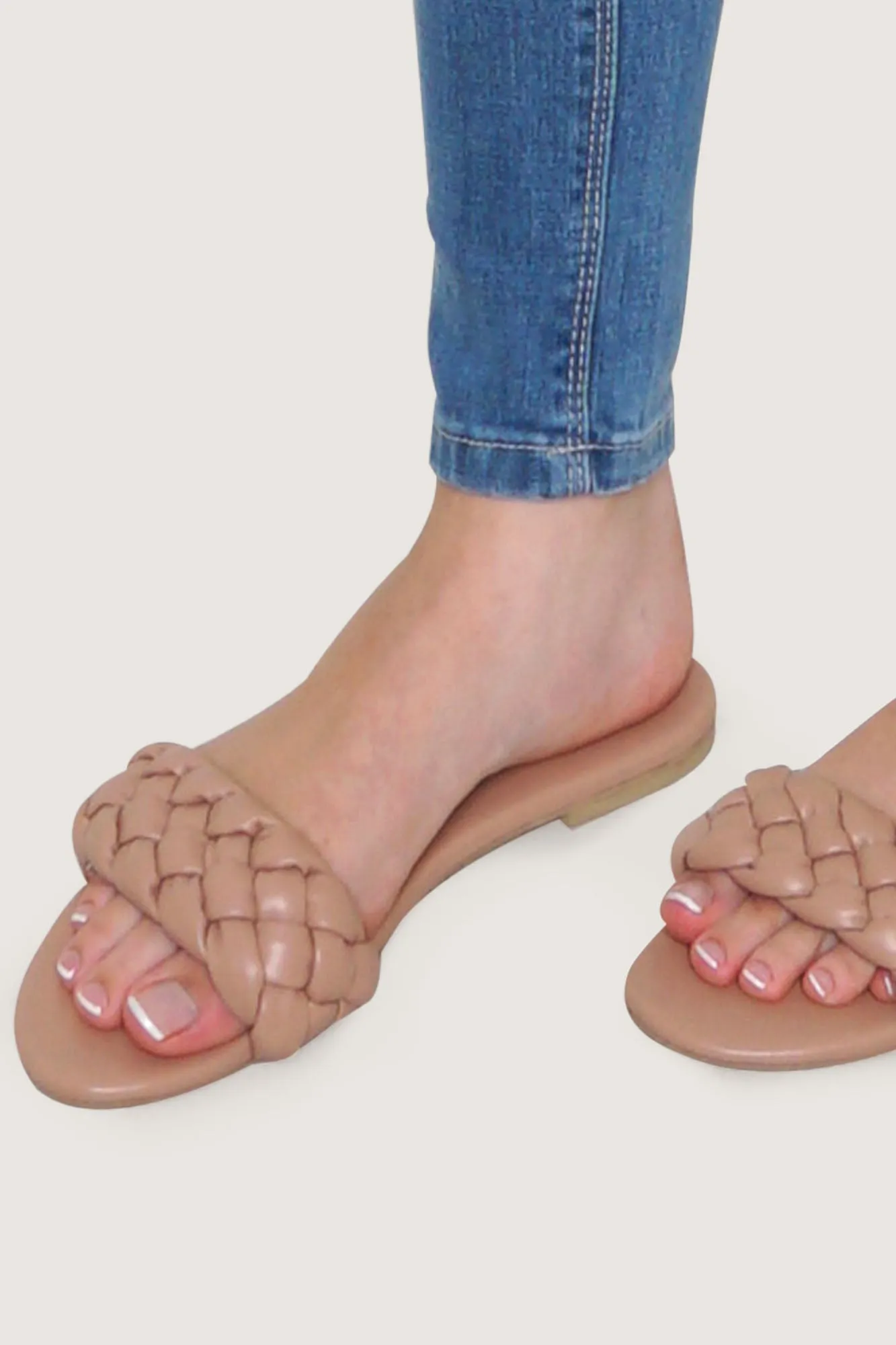 Braided Strap Slide Sandals
