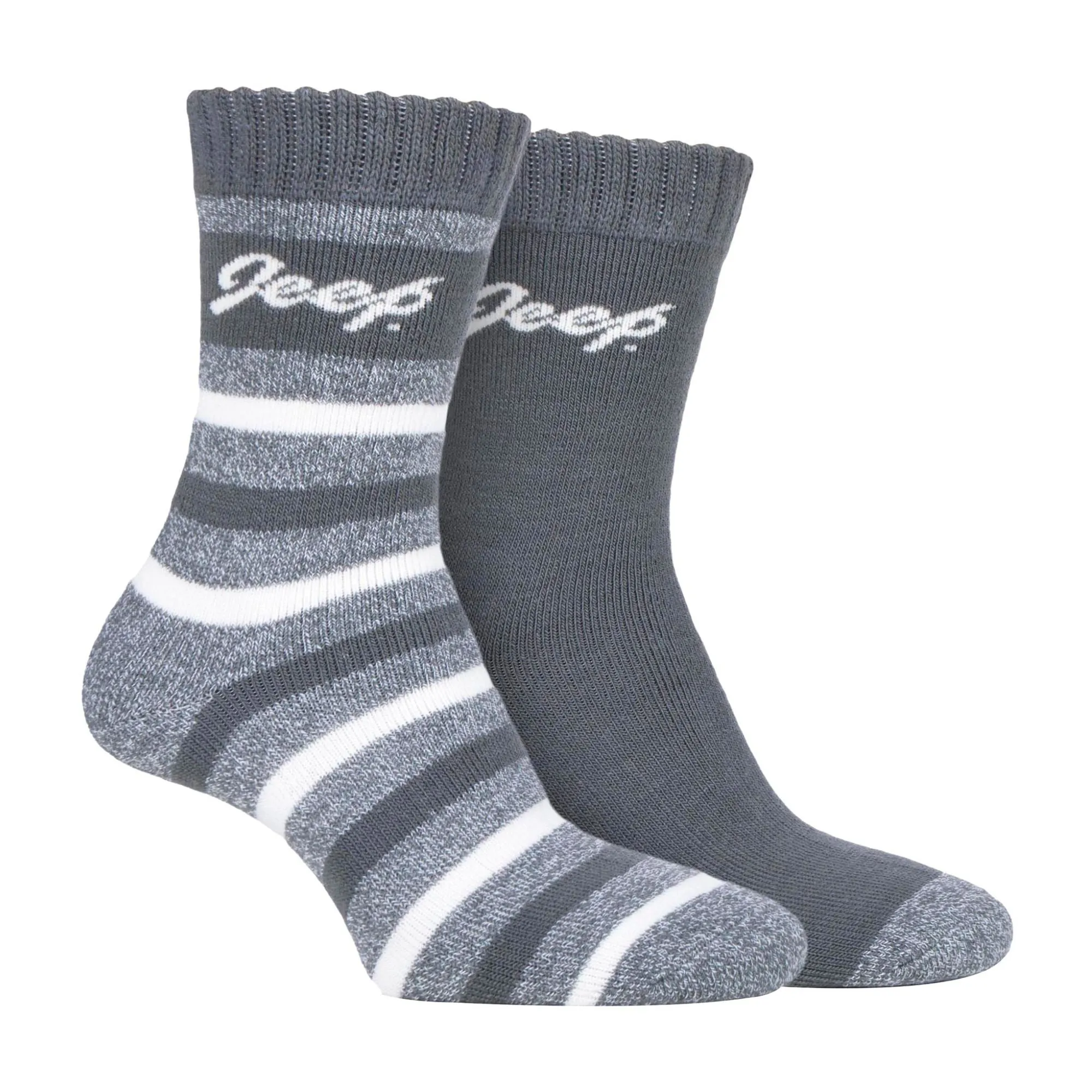 Breathable Cushioned Thermal Boot Socks - 2 Pack Striped Socks for Women