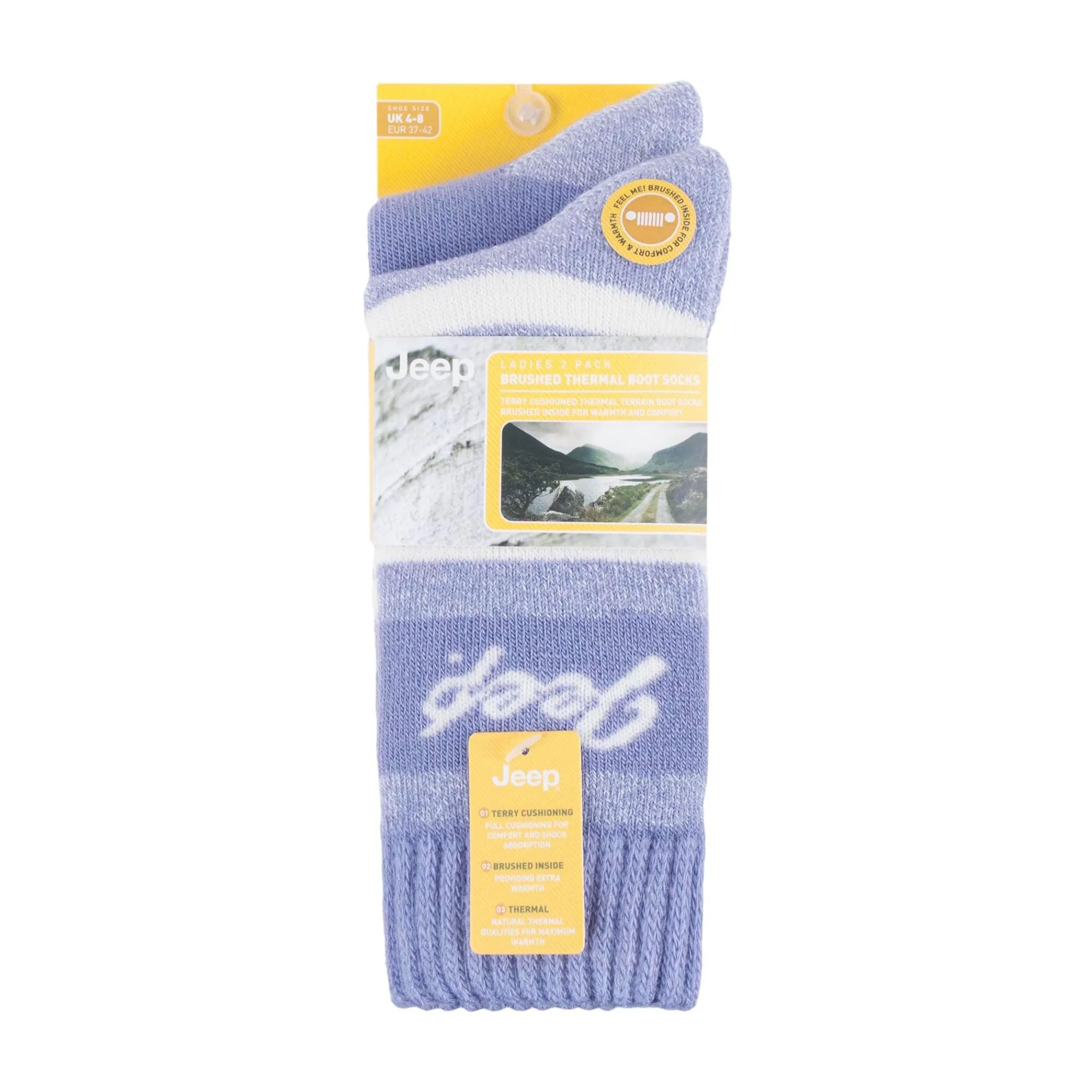 Breathable Cushioned Thermal Boot Socks - 2 Pack Striped Socks for Women