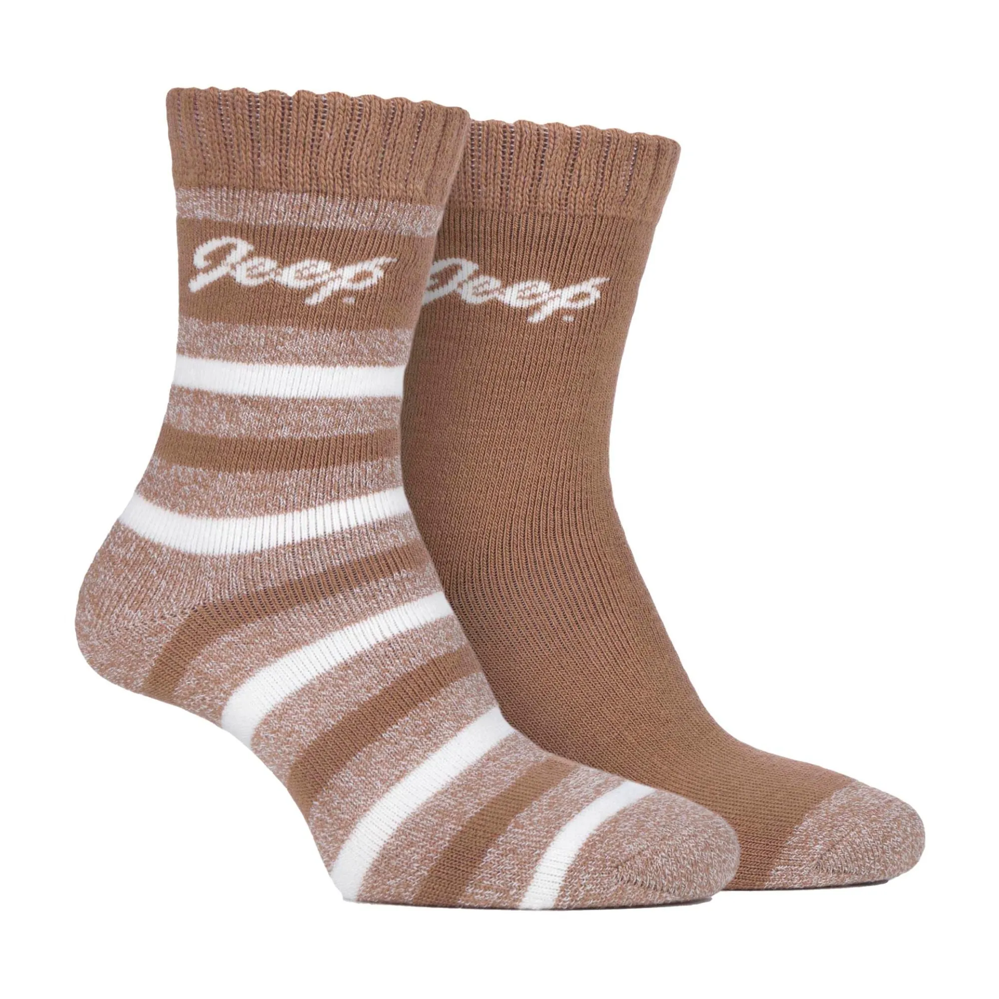 Breathable Cushioned Thermal Boot Socks - 2 Pack Striped Socks for Women