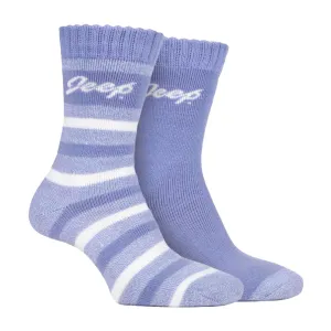 Breathable Cushioned Thermal Boot Socks - 2 Pack Striped Socks for Women