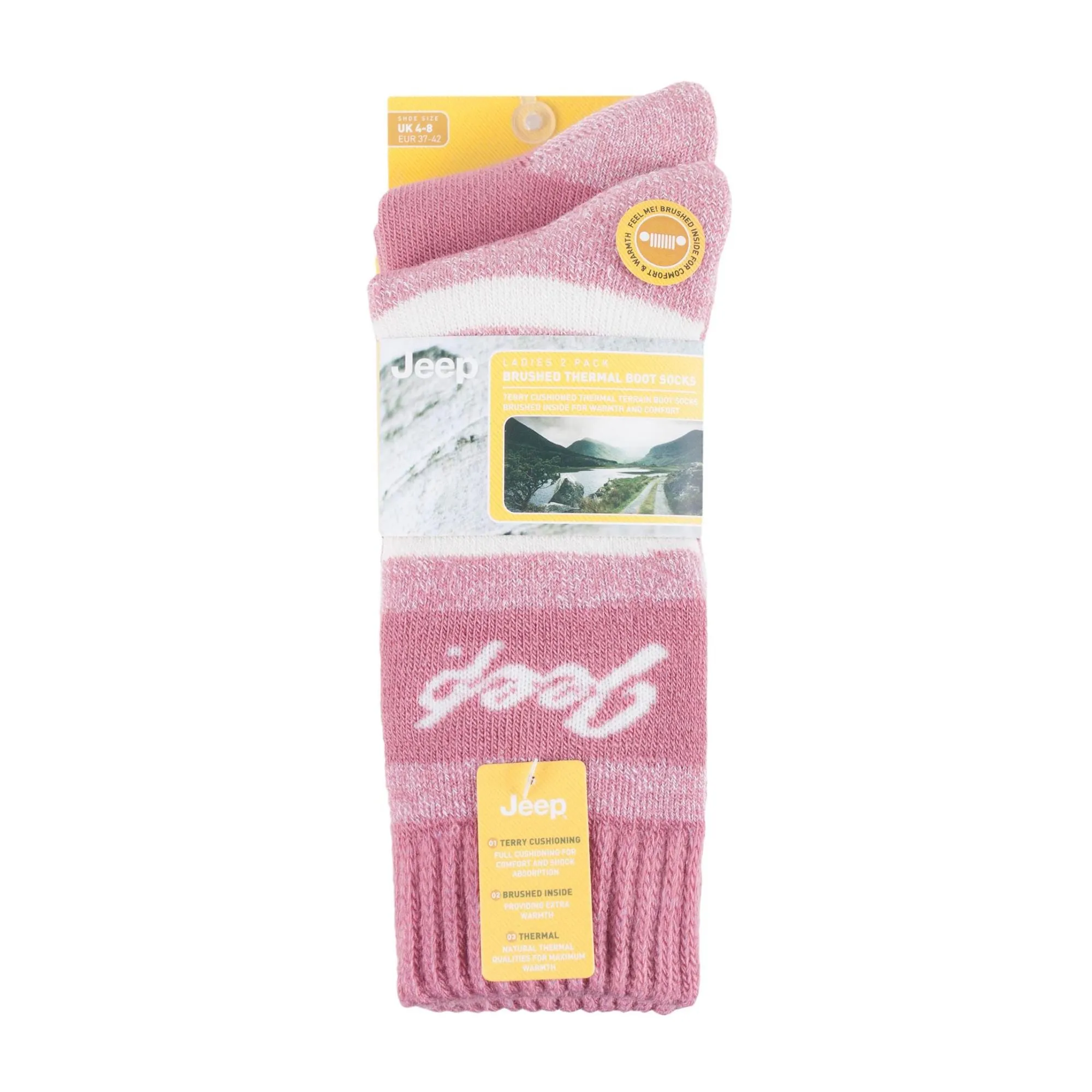 Breathable Cushioned Thermal Boot Socks - 2 Pack Striped Socks for Women