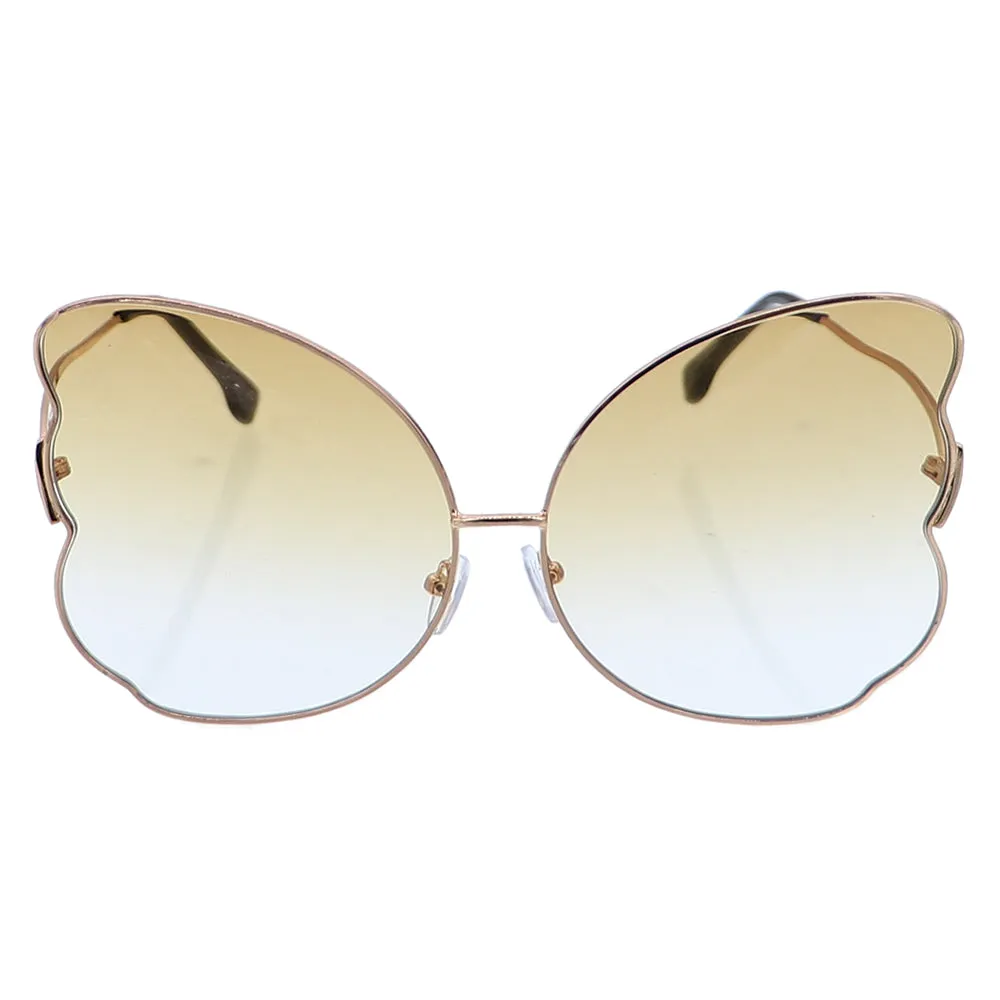 Brown Butterfly Shaped Gradient Tinted Sunglasses