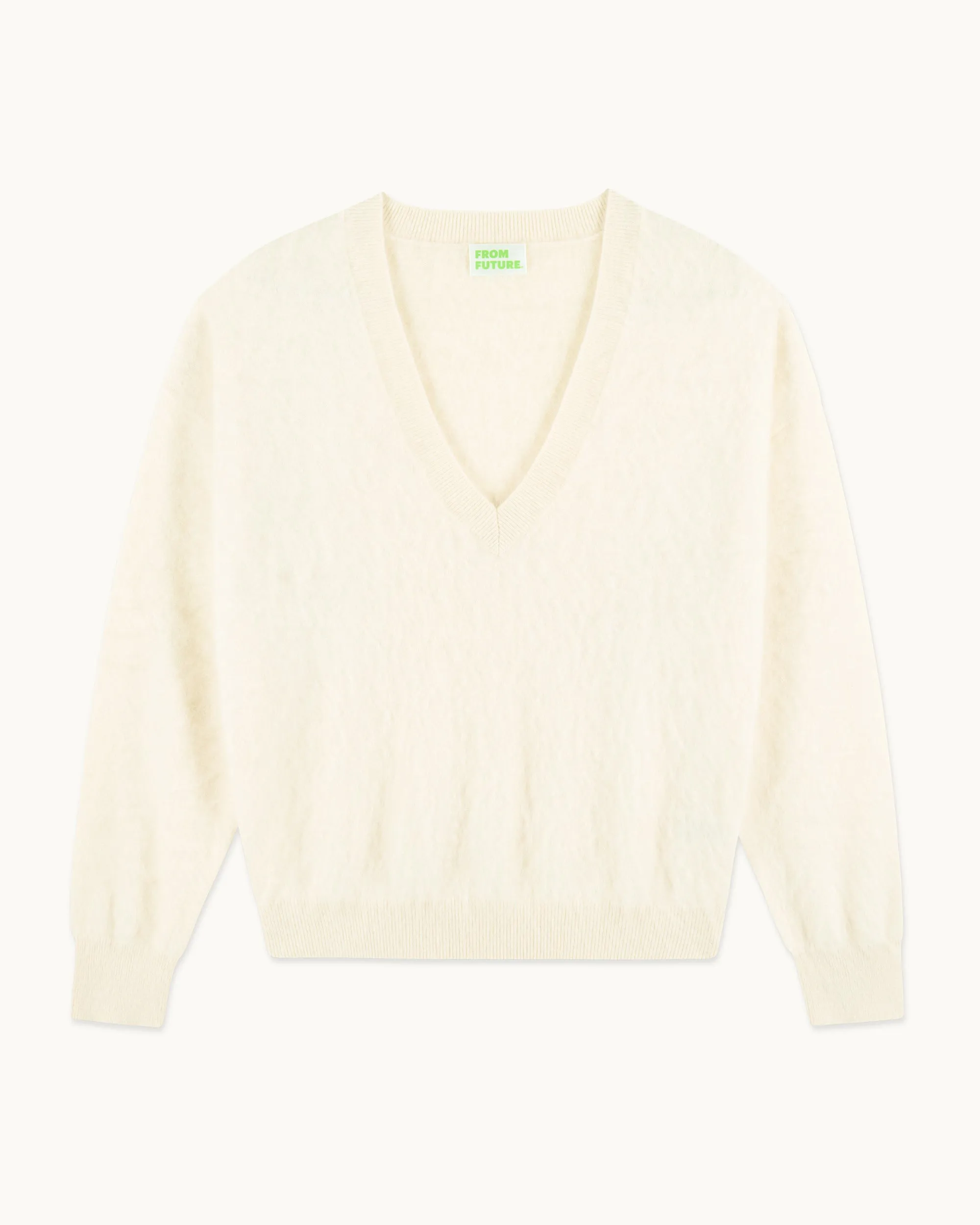 Brushed V-Neck Sweater (S25 / WOMEN / White)