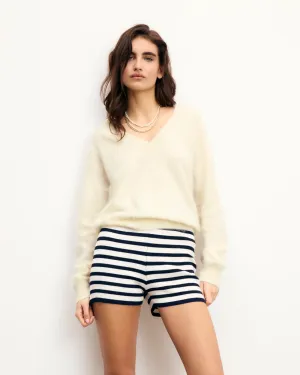 Brushed V-Neck Sweater (S25 / WOMEN / White)