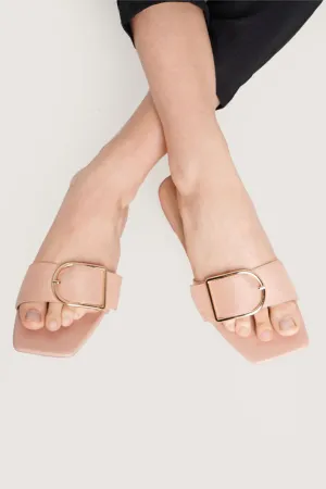 Buckled Strap Square Toe Sandals