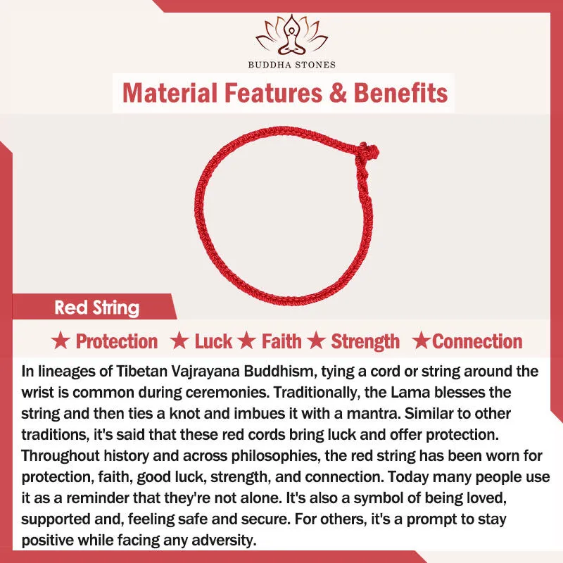 Buddha Stones Tibetan Red Rope Diamond Knot Luck Braided Bracelet