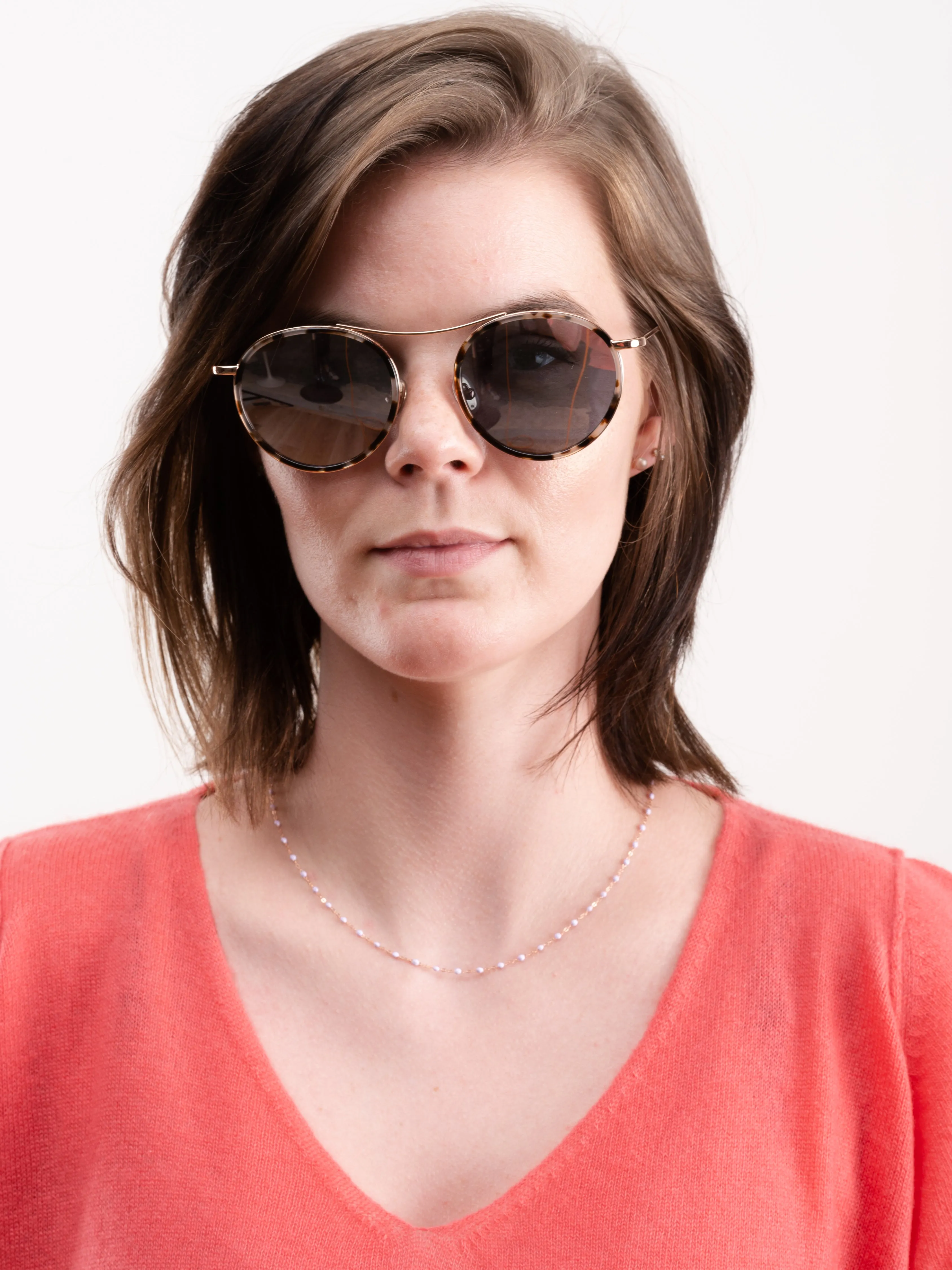 buena vista sunglasses - white tortoise/rose gold