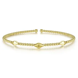 Bujukan Bead Cuff Bracelet with Pyramid Stations
