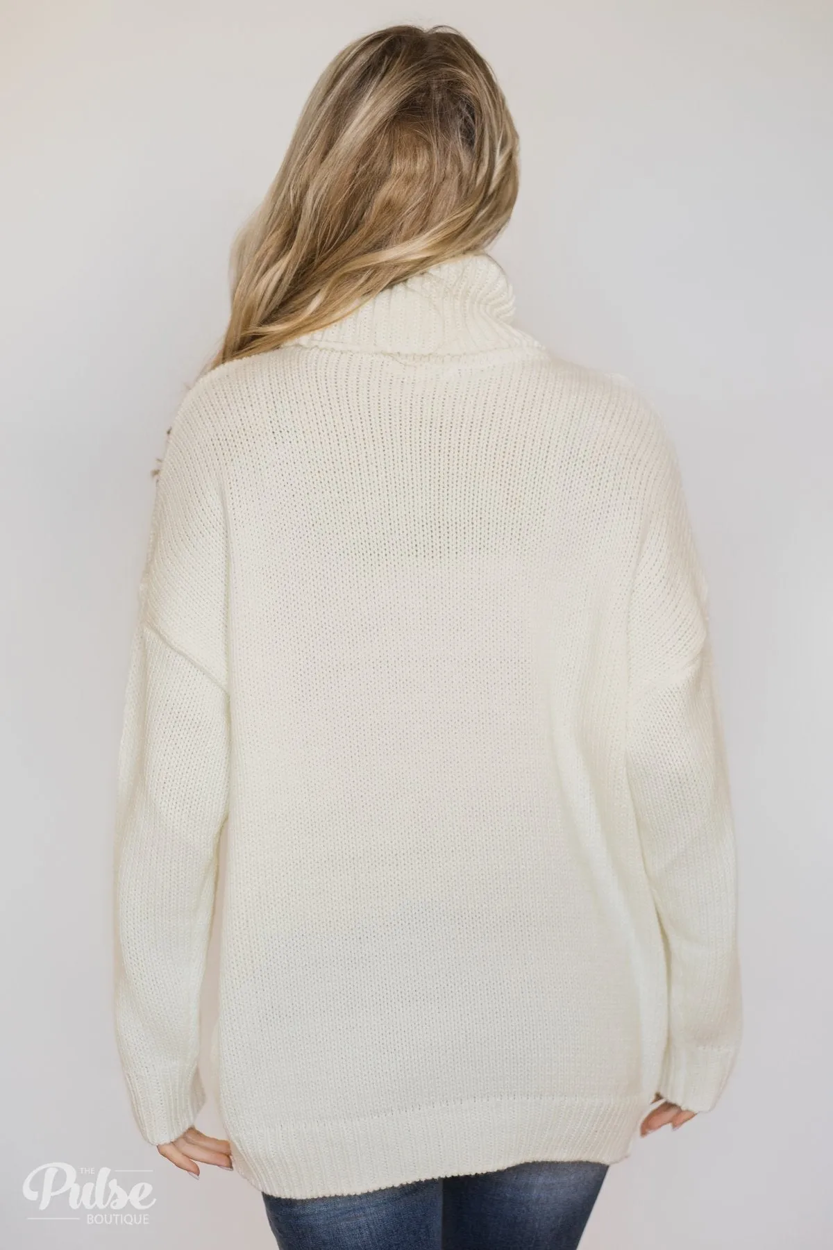 Bunch of Love Turtleneck Knitted Sweater- Ivory