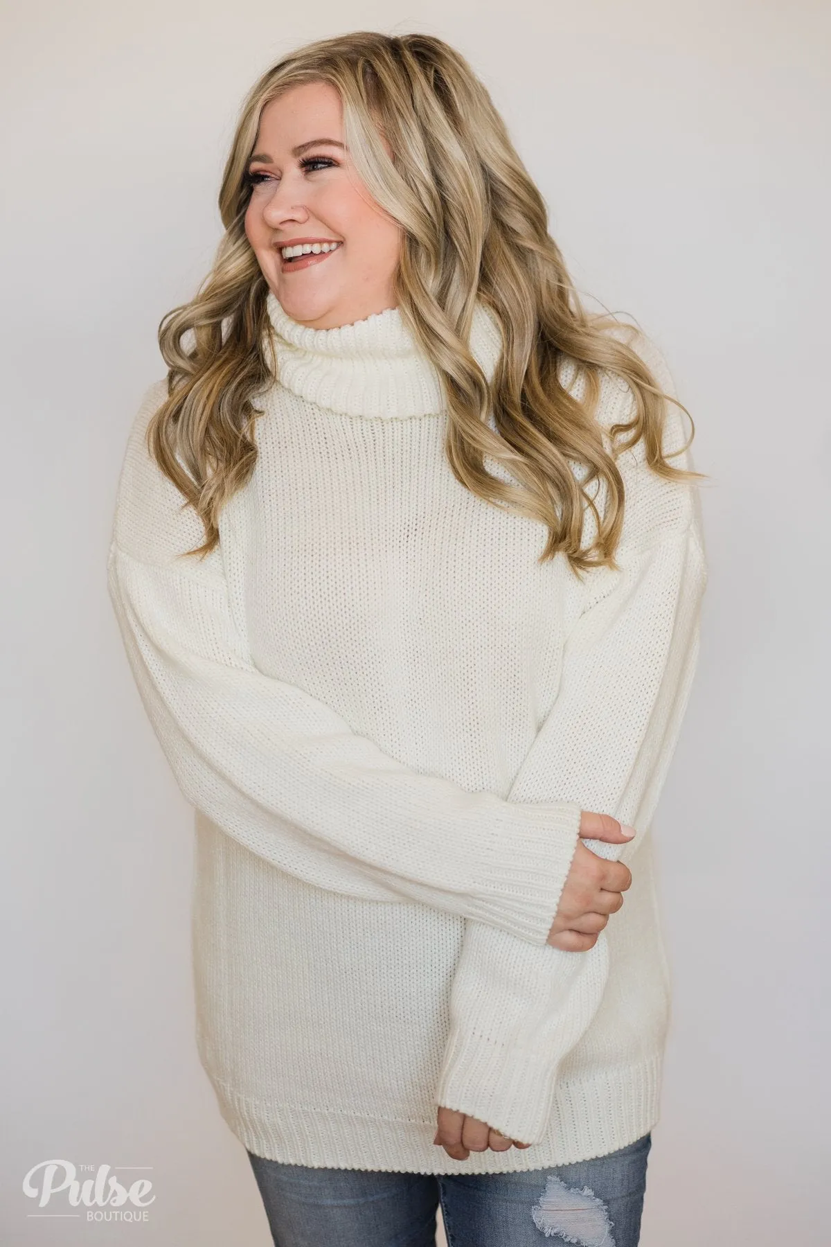 Bunch of Love Turtleneck Knitted Sweater- Ivory