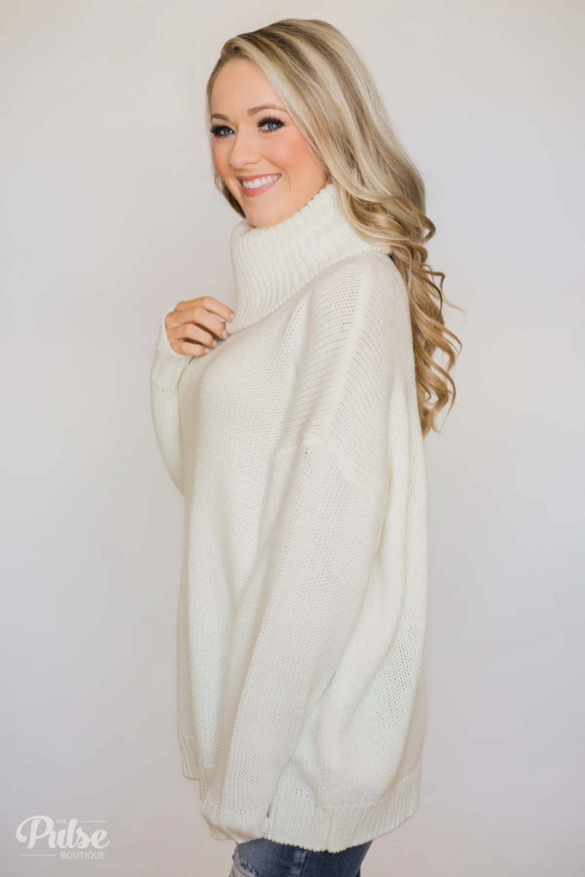 Bunch of Love Turtleneck Knitted Sweater- Ivory