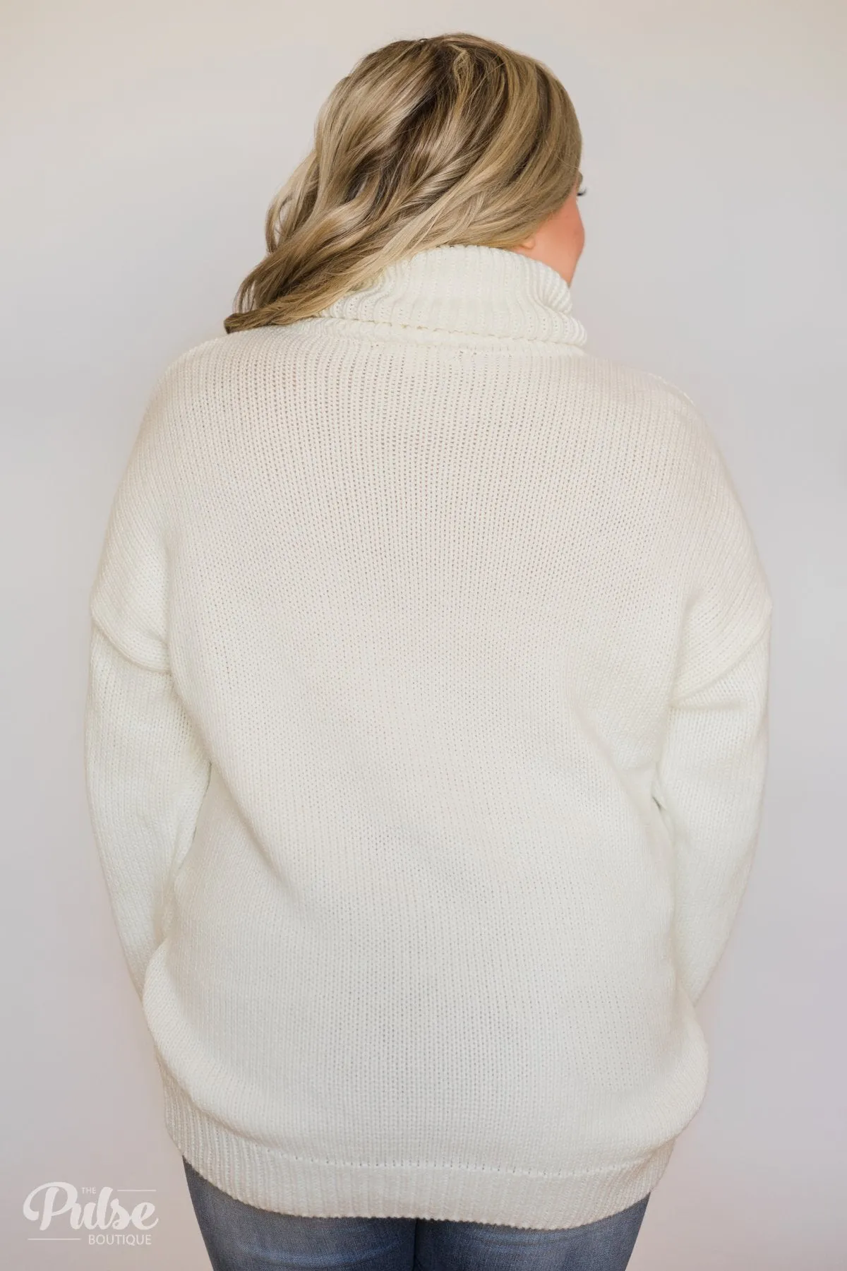 Bunch of Love Turtleneck Knitted Sweater- Ivory