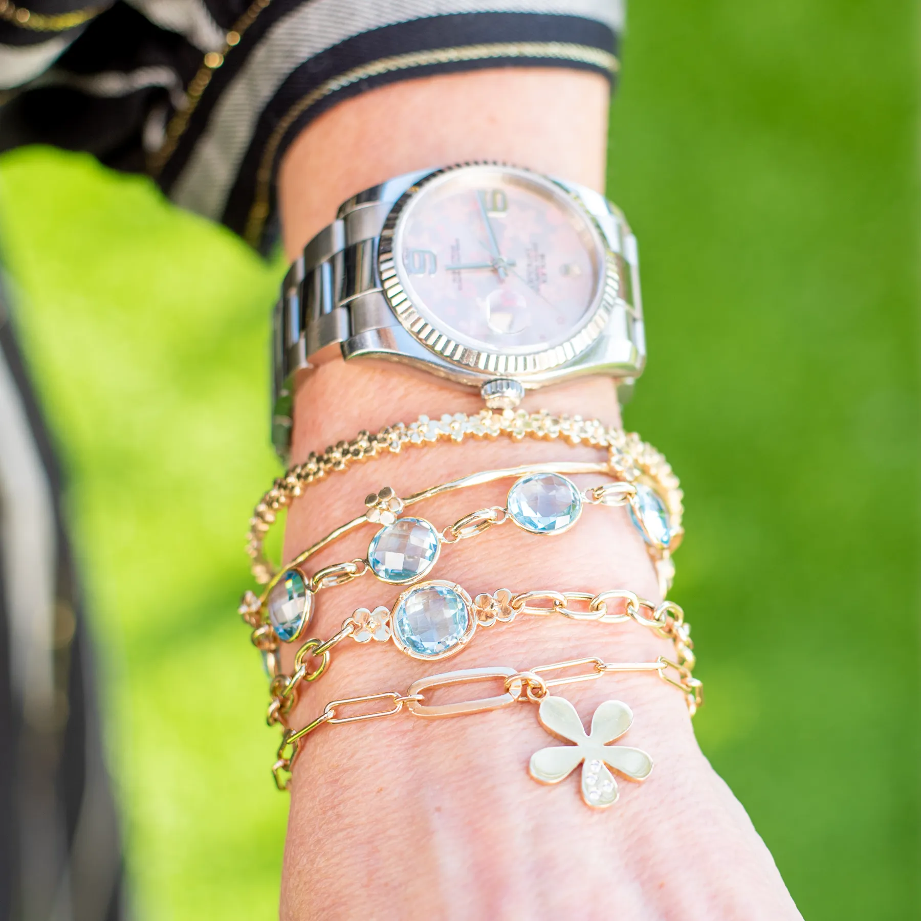 Buttercup Flower Floating Bangle