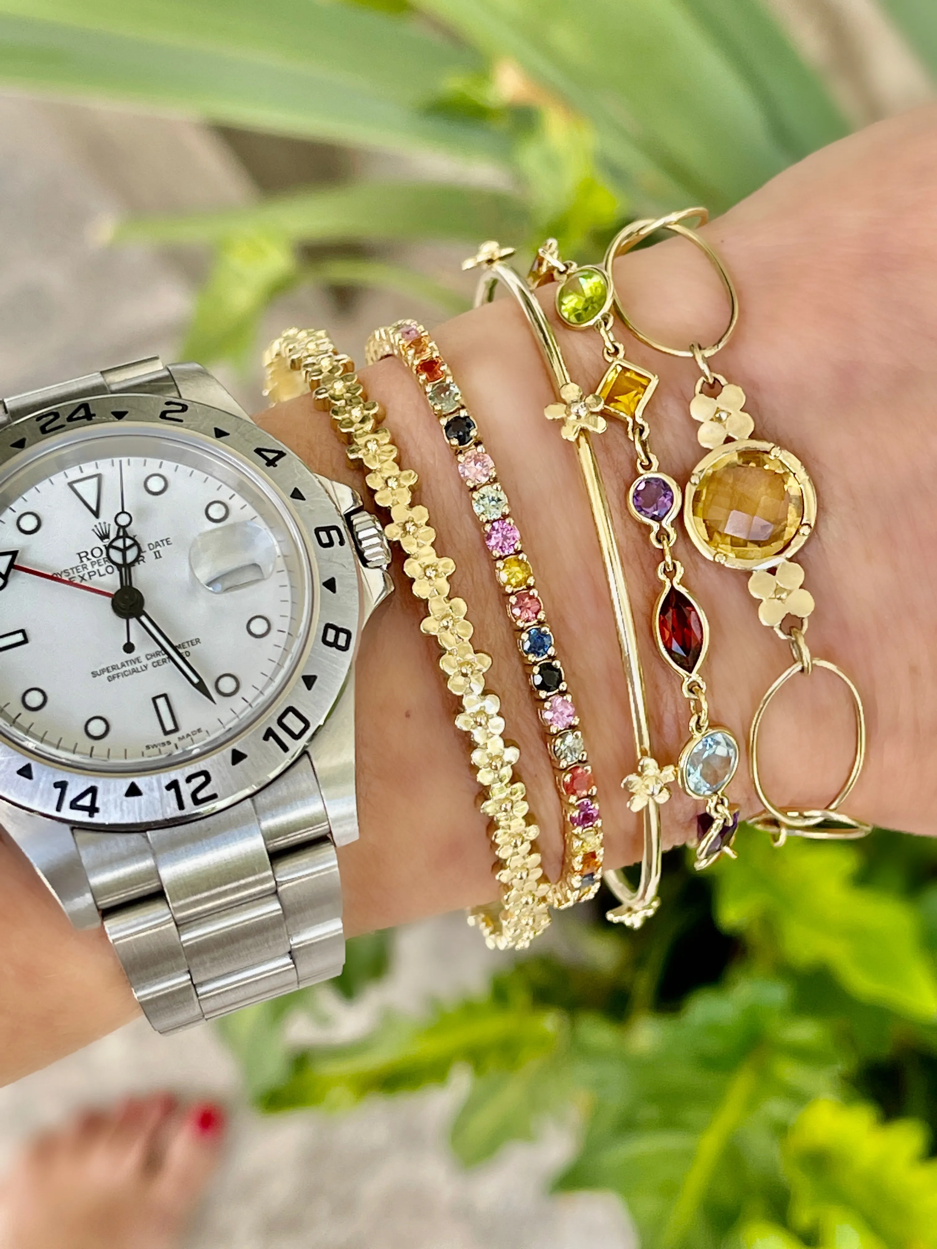 Buttercup Flower Floating Bangle