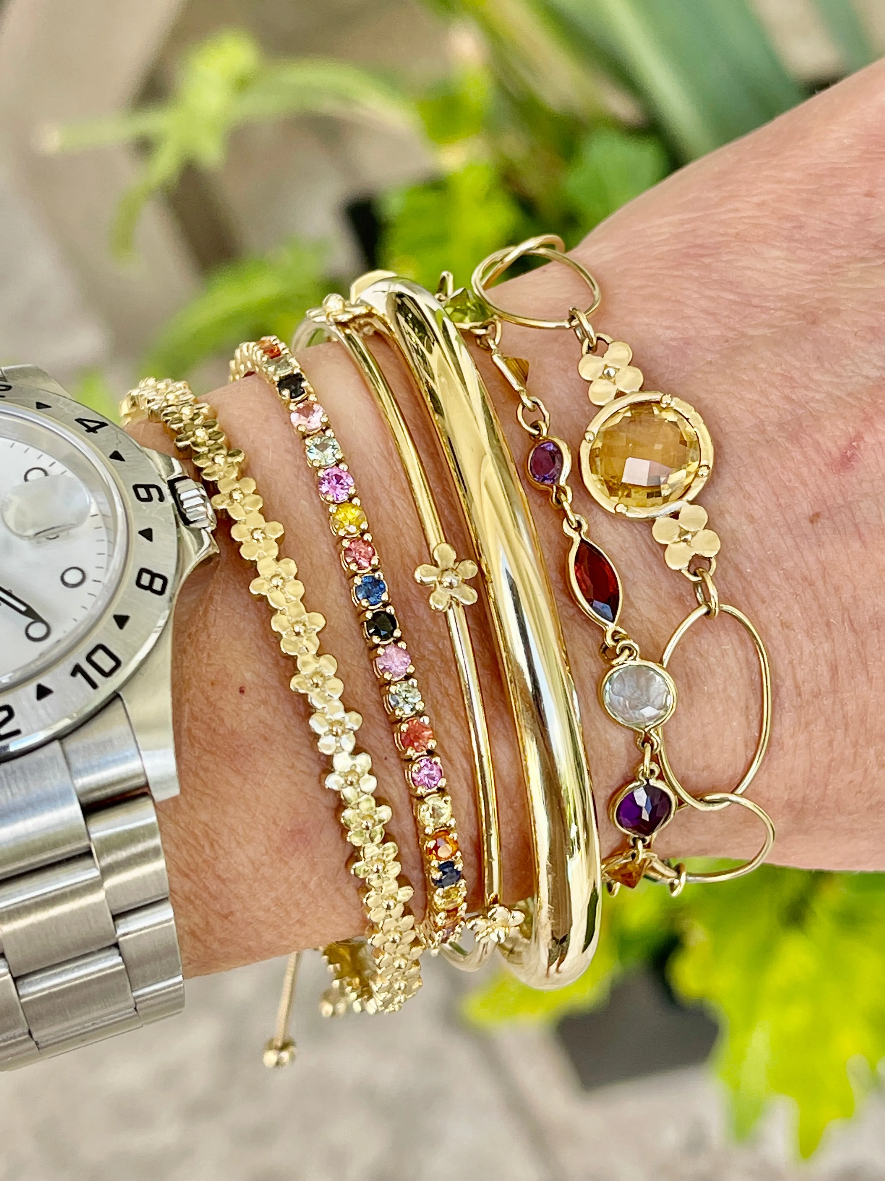 Buttercup Flower Floating Bangle