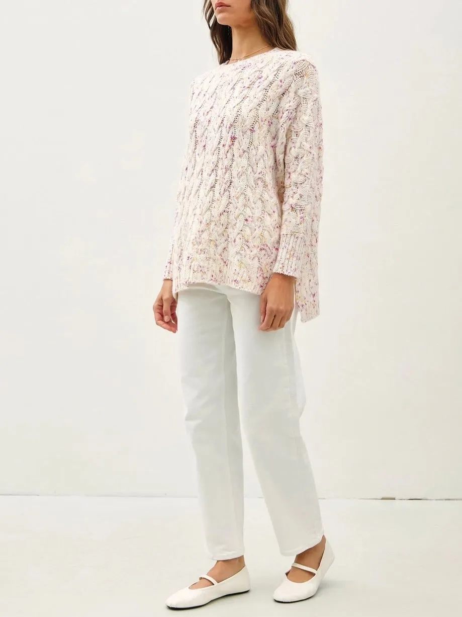 Cable Confetti Sweater - Ivory