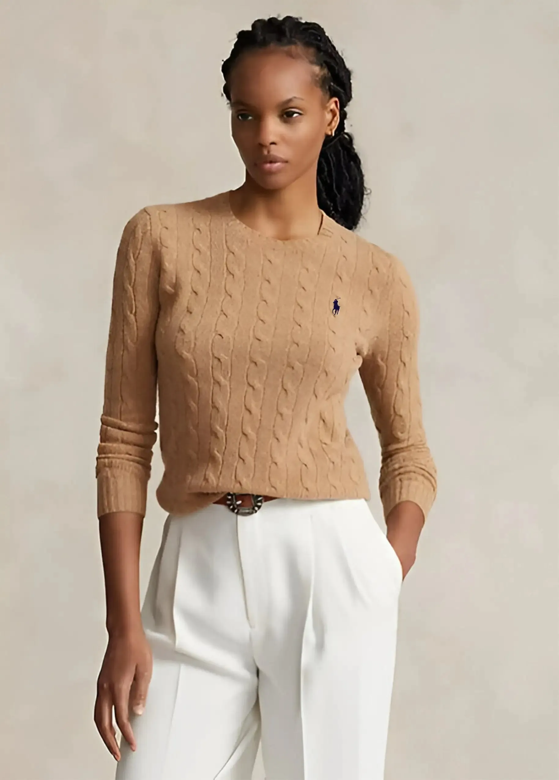 Cable-Knit Cotton Sweater