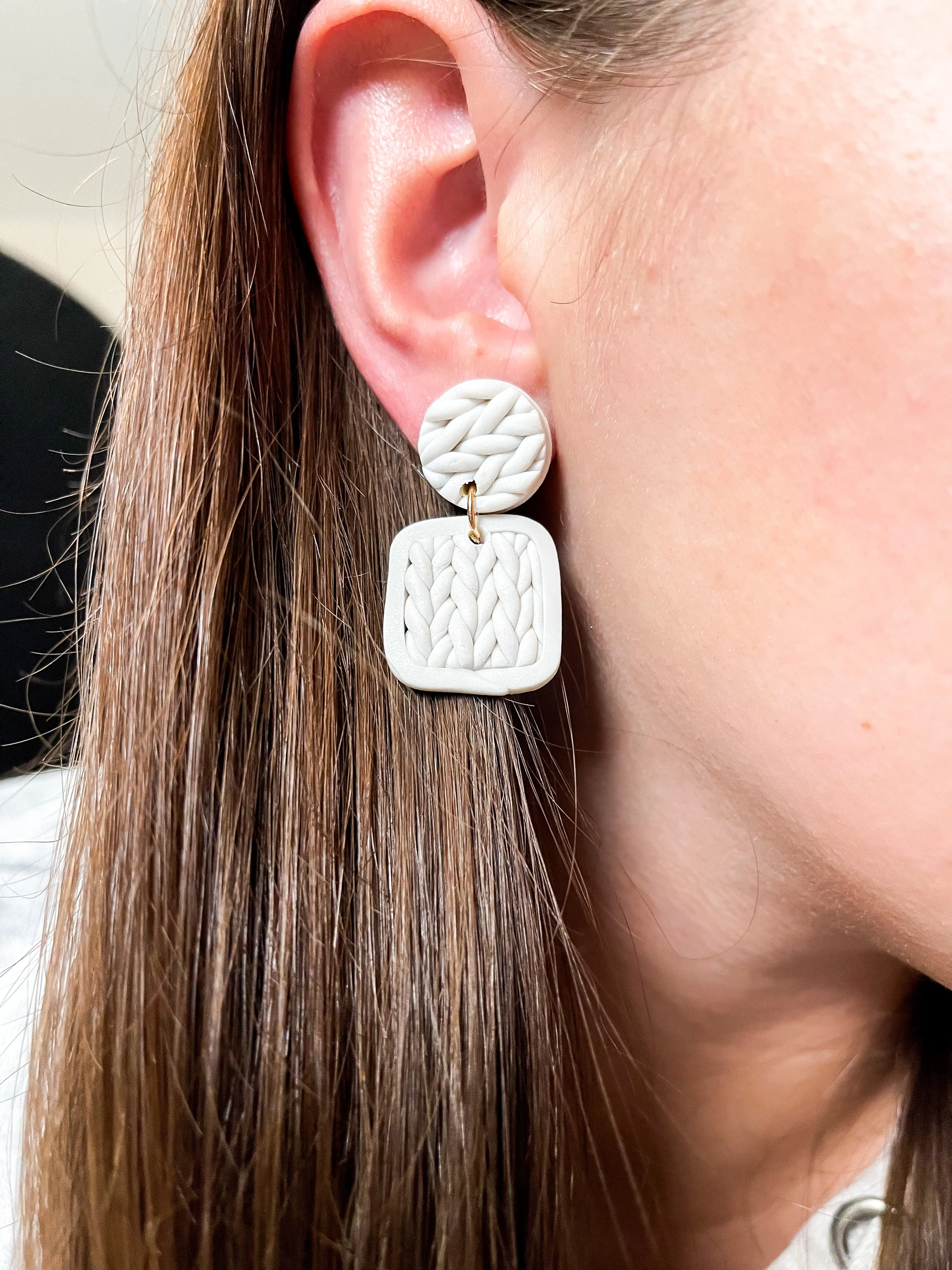 Cable Knit Earrings