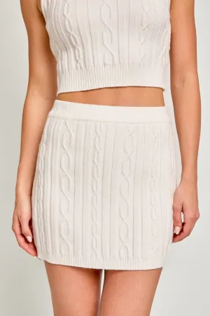 Cable Knit Mini Skirt