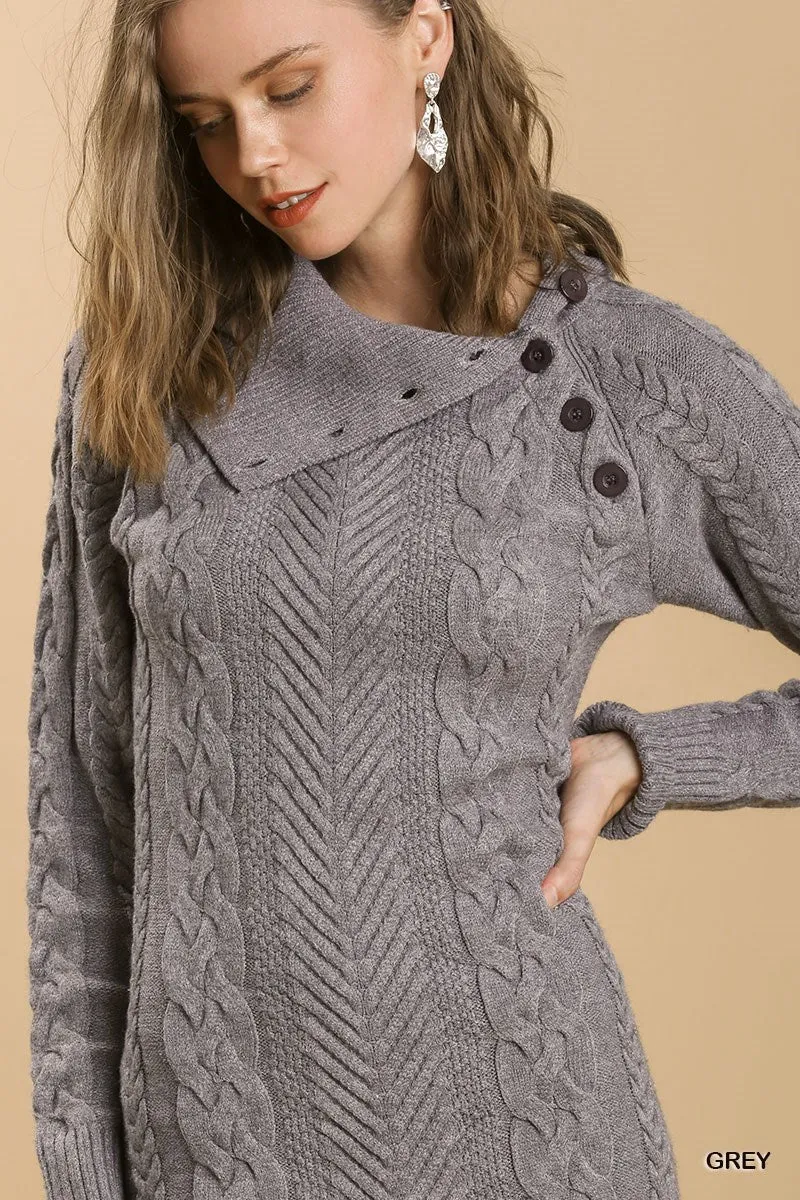Cable Knit Sweater Dress