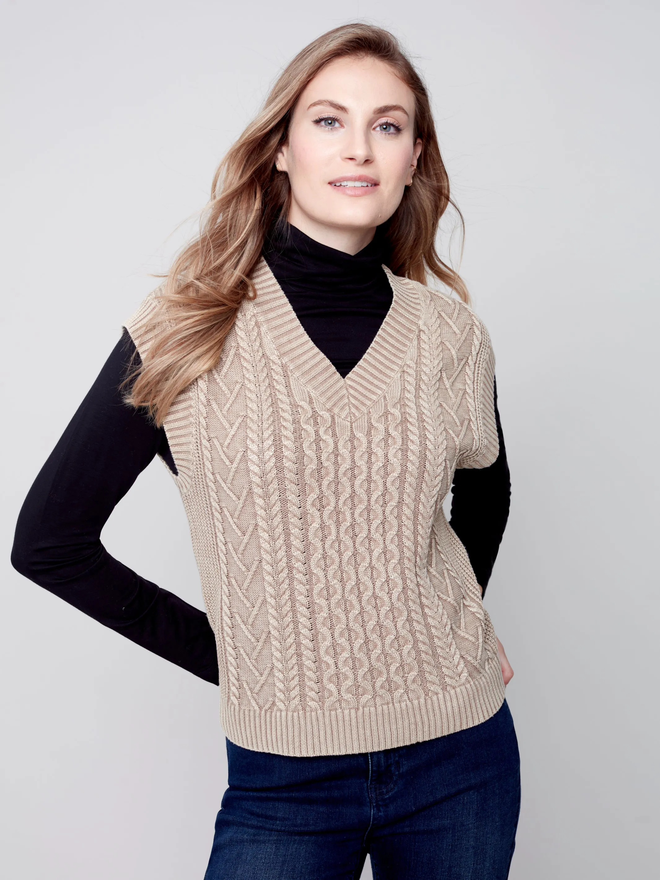 Cable Knit Sweater Vest