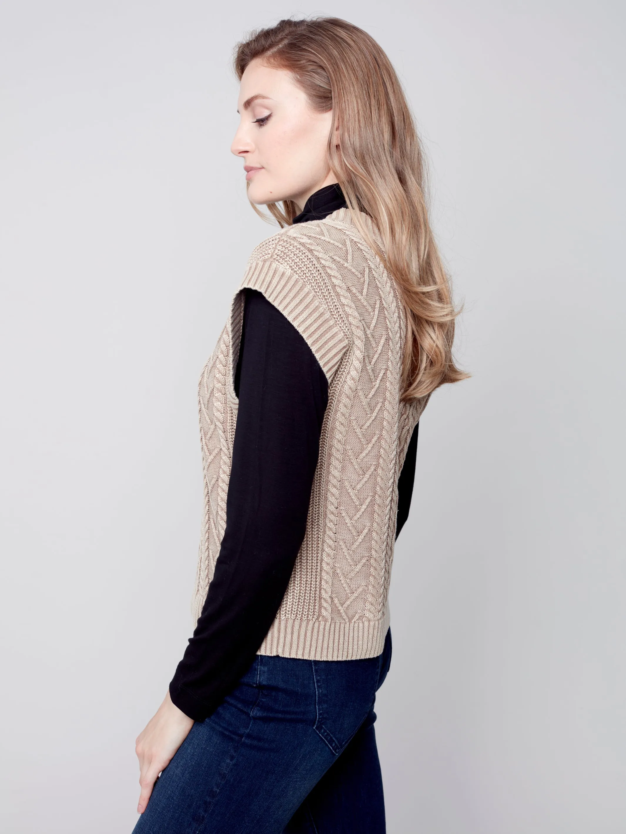 Cable Knit Sweater Vest