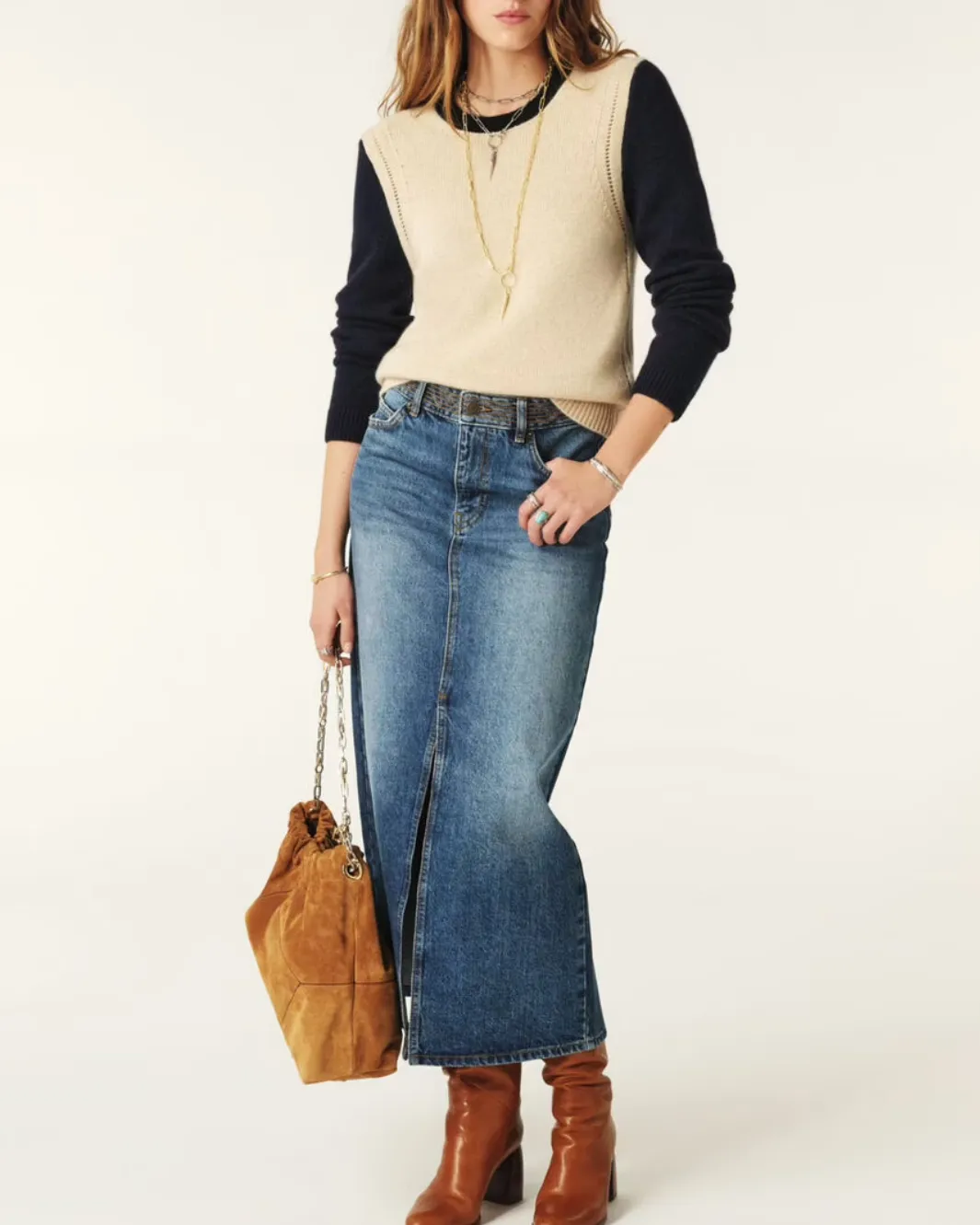 CALORA JUMPER IN BEIGE