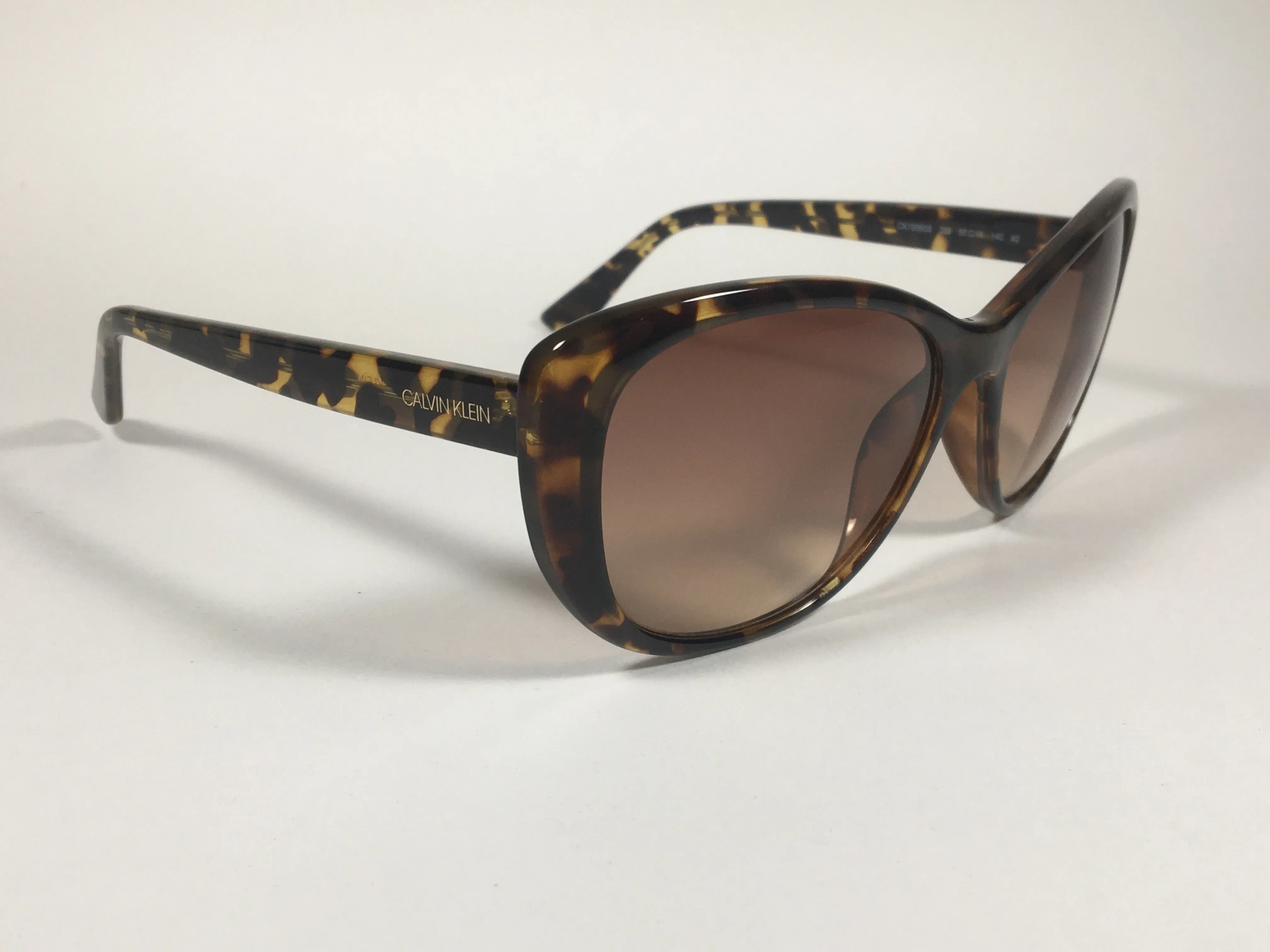 Calvin Klein Cat Eye Sunglasses CK19560S 235 Brown Tortoise Frame Brown Gradient Lens