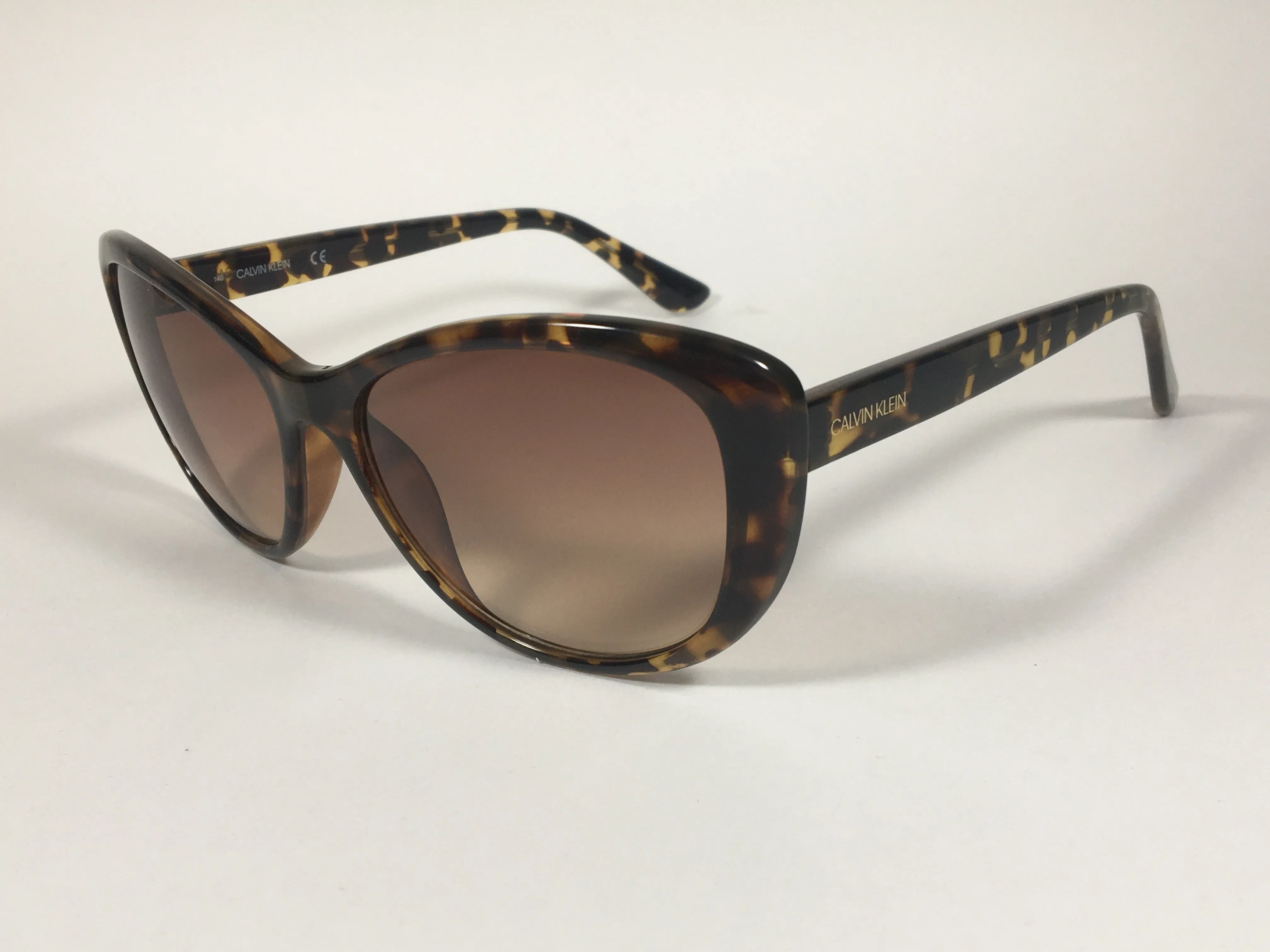 Calvin Klein Cat Eye Sunglasses CK19560S 235 Brown Tortoise Frame Brown Gradient Lens