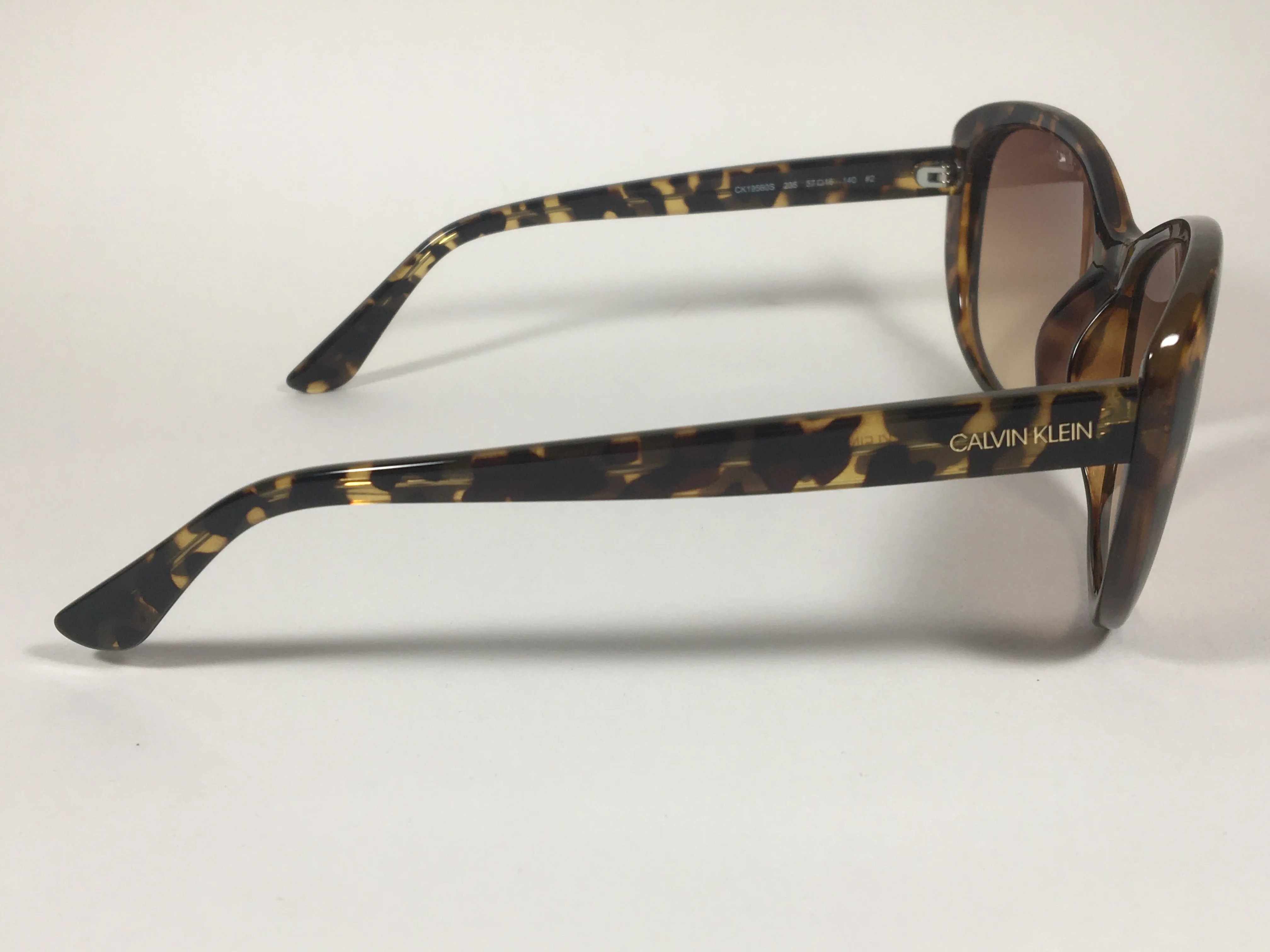 Calvin Klein Cat Eye Sunglasses CK19560S 235 Brown Tortoise Frame Brown Gradient Lens