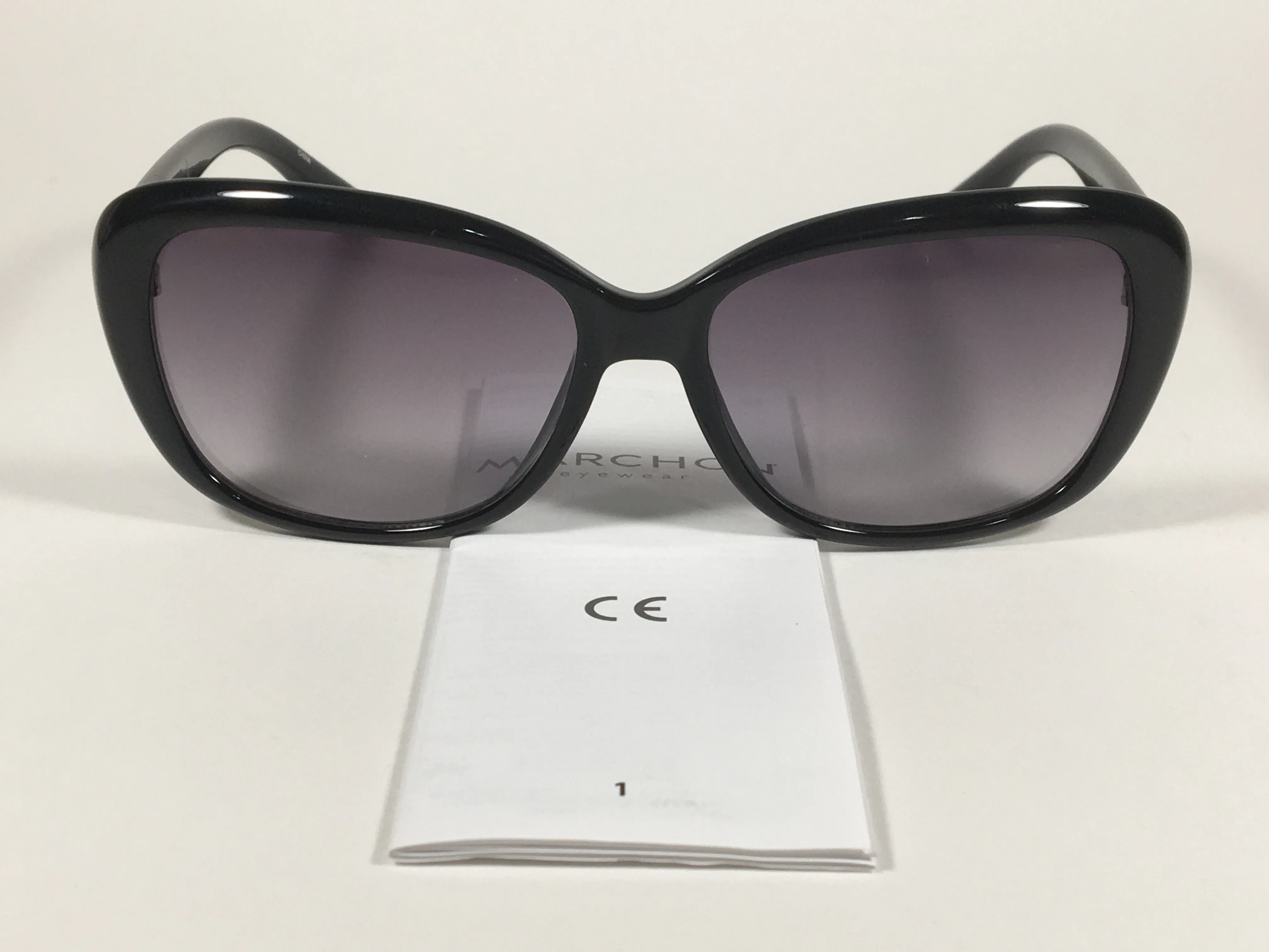 Calvin Klein Oval Sunglasses CK19541S 001 Black Gloss Frame Gray Smoke Gradient Lens