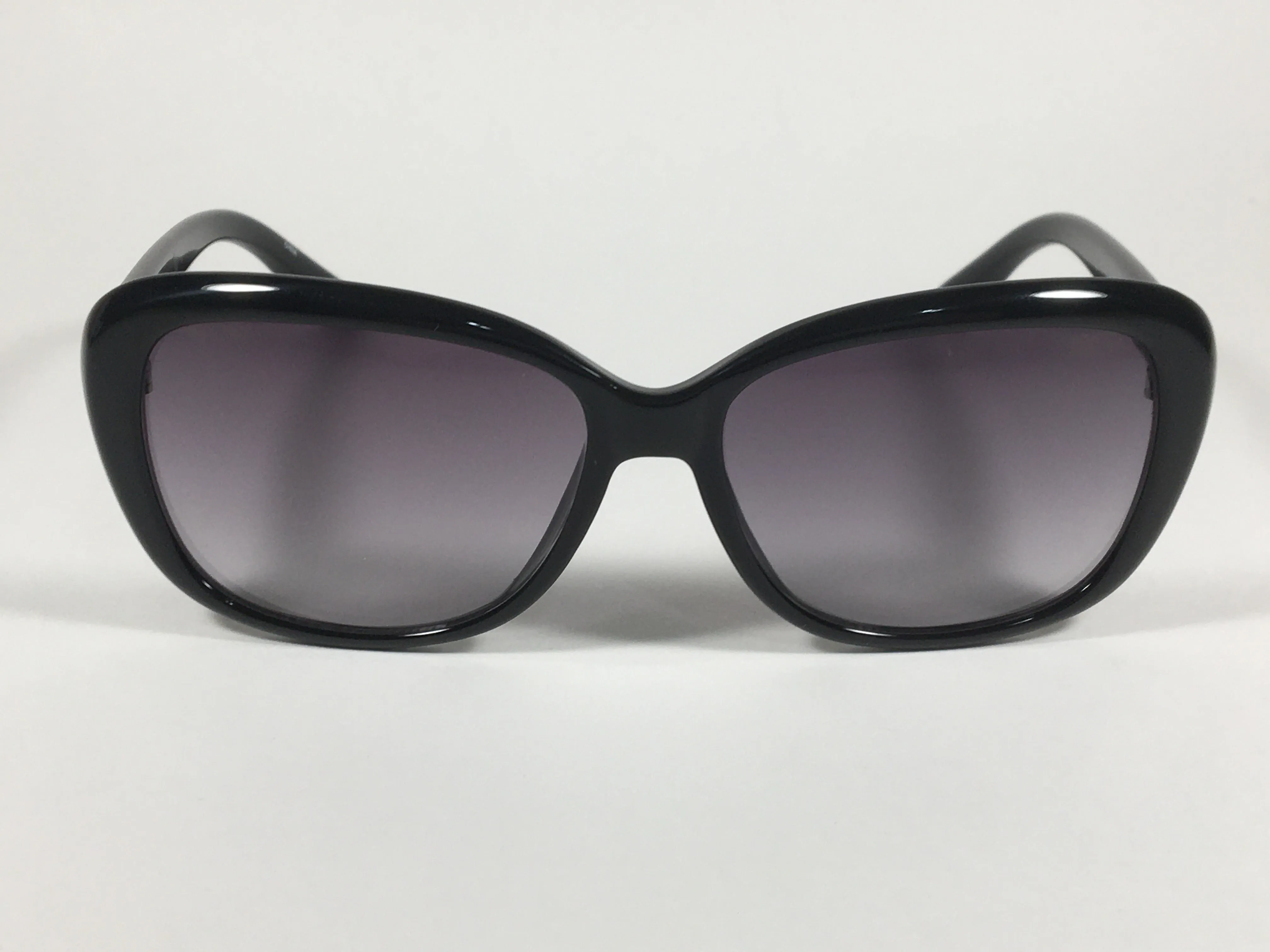 Calvin Klein Oval Sunglasses CK19541S 001 Black Gloss Frame Gray Smoke Gradient Lens