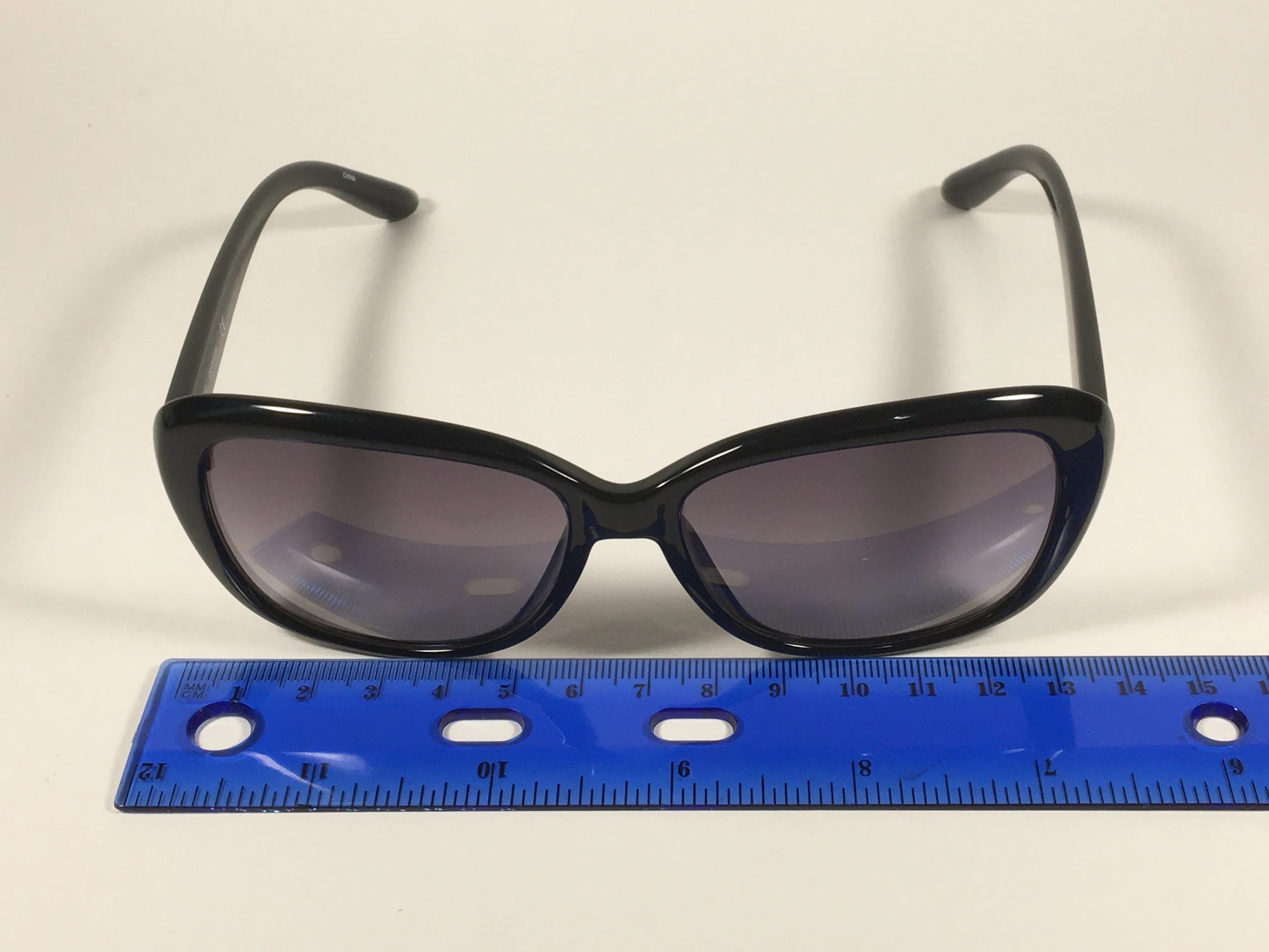 Calvin Klein Oval Sunglasses CK19541S 001 Black Gloss Frame Gray Smoke Gradient Lens