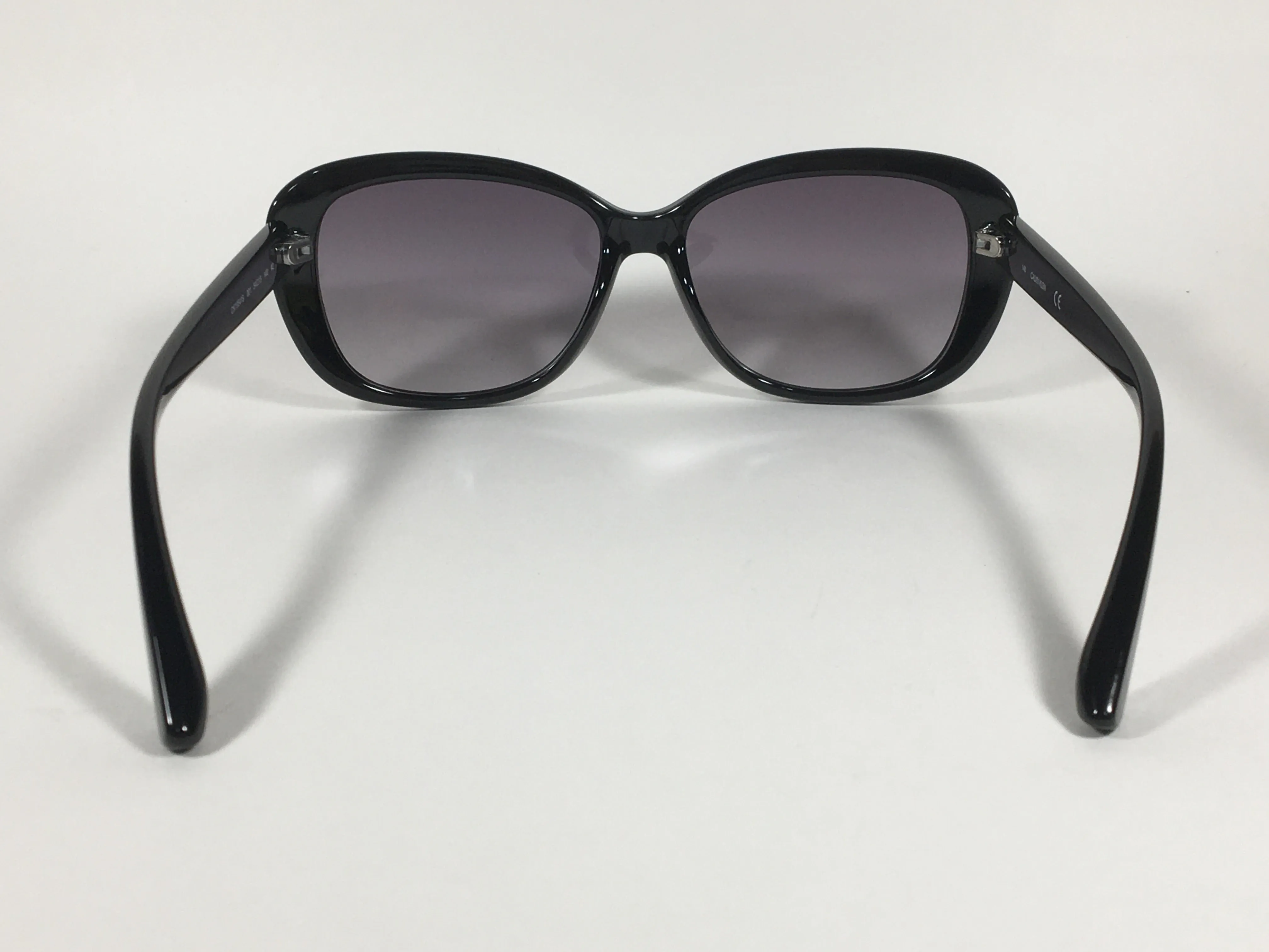 Calvin Klein Oval Sunglasses CK19541S 001 Black Gloss Frame Gray Smoke Gradient Lens
