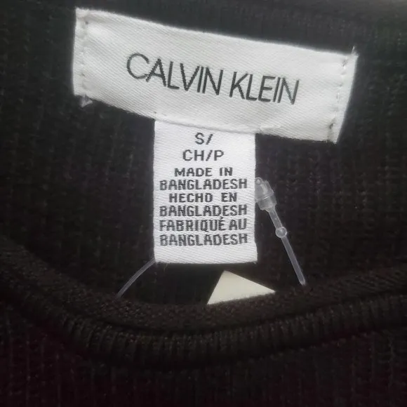 Calvin Klein Women's Black Cable Knit Button Detail Pullover Sweater S/CH/P NWT