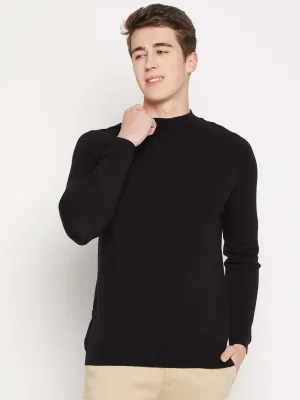 Camla Barcelona Mock Neck Black Sweater For Men