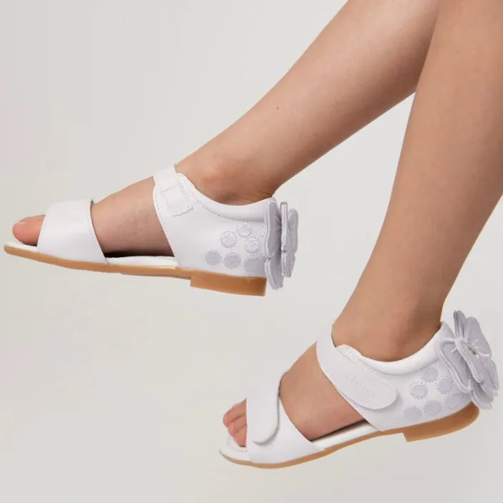 Caramelo Bow Back Sandals White