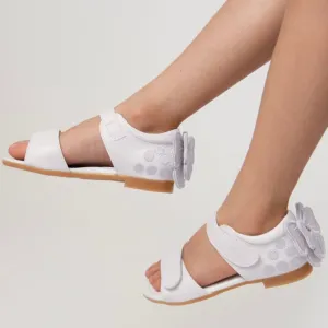 Caramelo Bow Back Sandals White