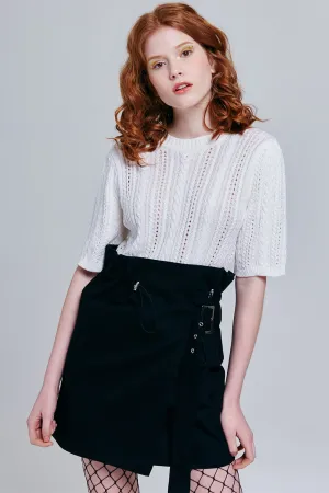 Casey Short Sleeve Cable Knit Sweater