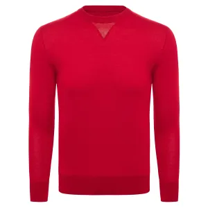 Cashmere and Silk Red Sweater with Alligator Detail