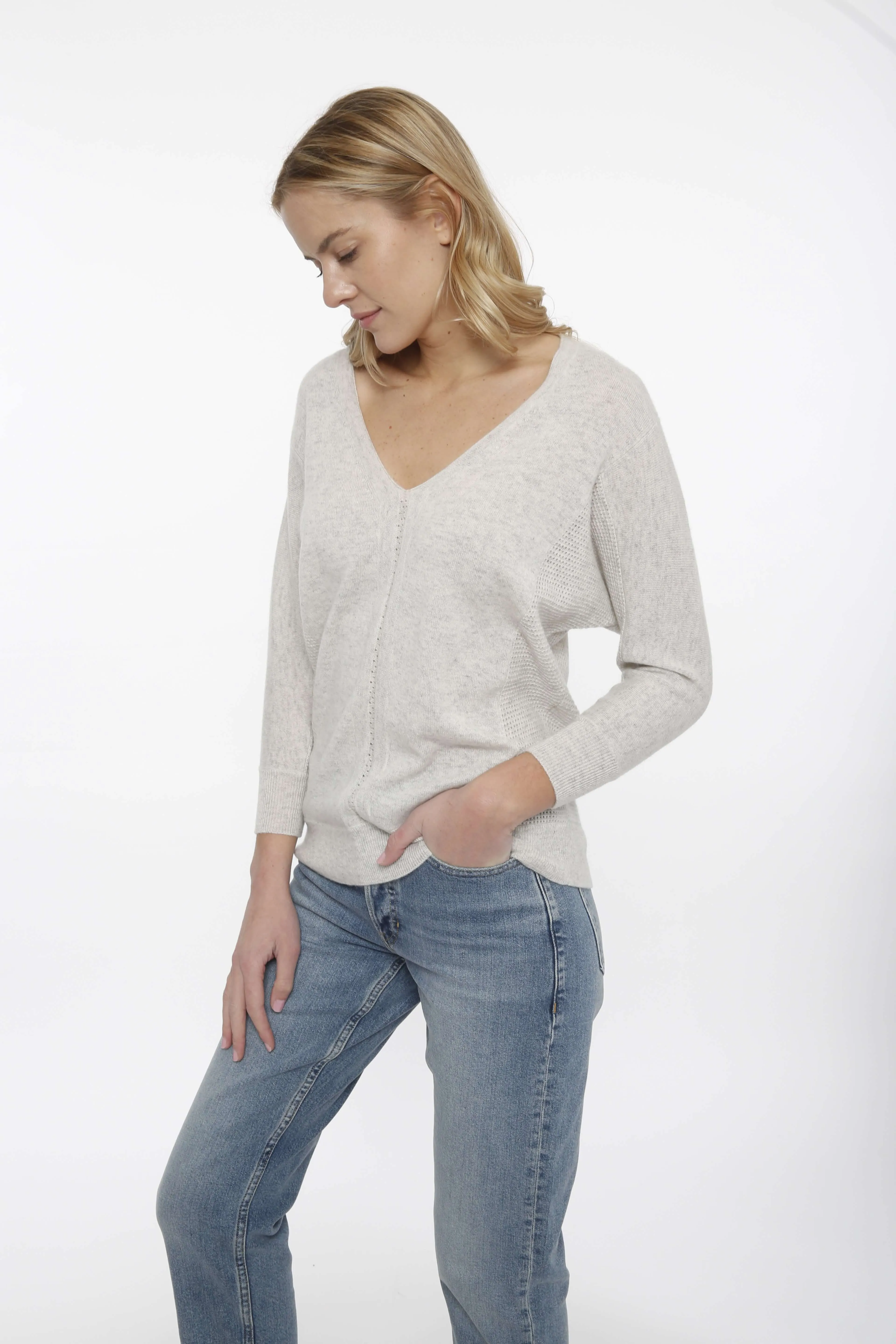 Cashmere Dolman V-neck