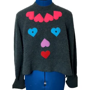 Cashmere Heart Face Sweater